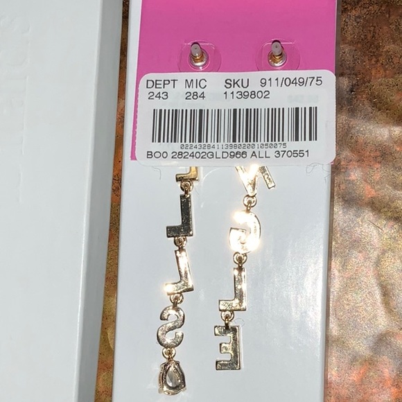 Betsey Johnson Jingle Bells Holiday Post and Clutch Dangle Earrings - Picture 4 of 5